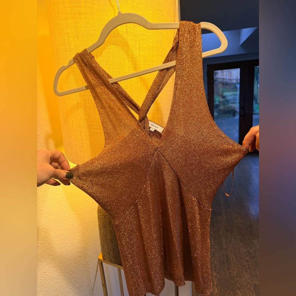 Reiss Bronze Halter Top